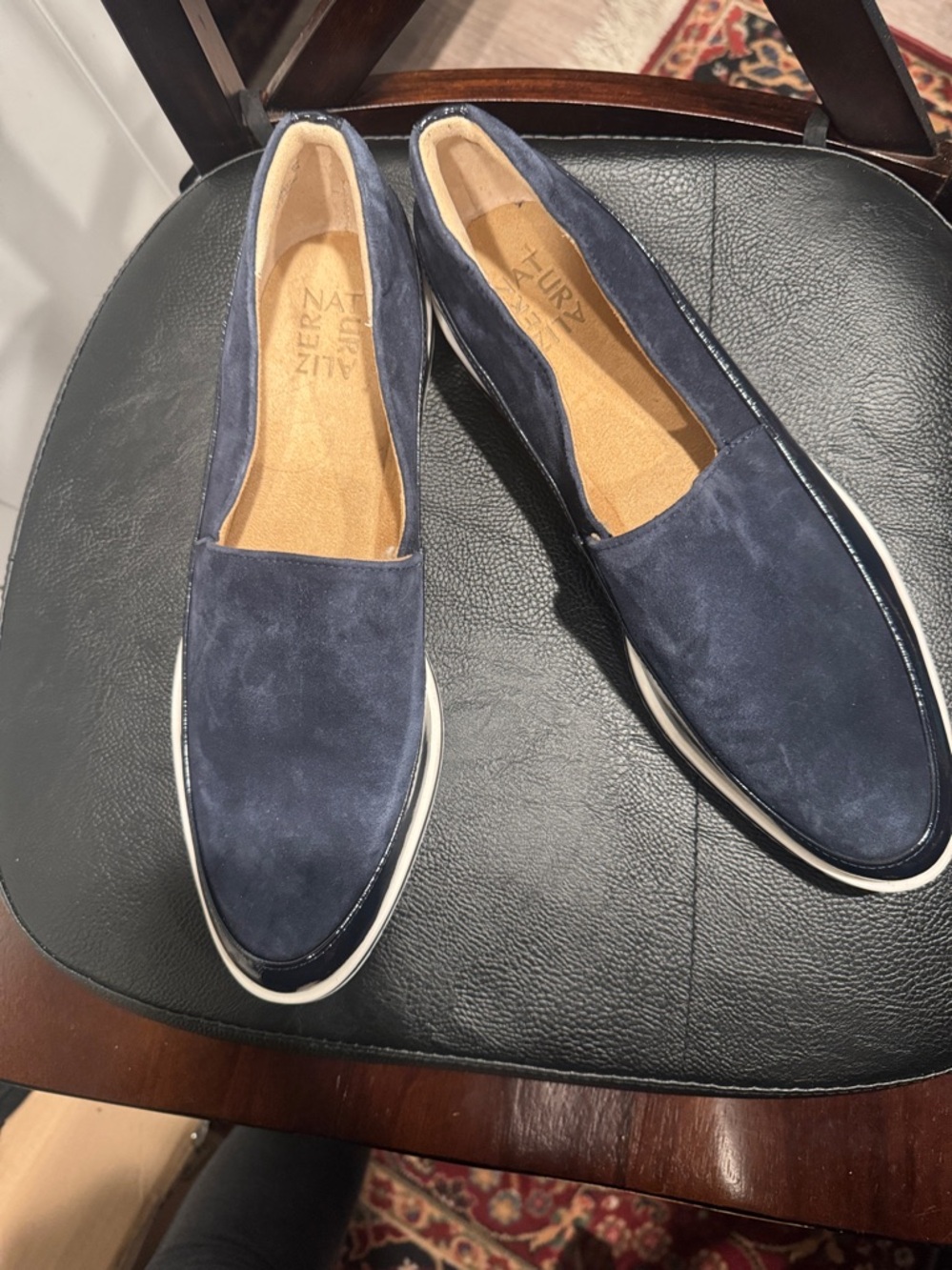 Naturalizer Men’s Navy Suede Slip-On Loafers-12W